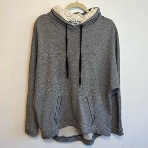 Old Navy Women’s Hoodie L Large Oversized Sherpa Lined Hood Dark Gray